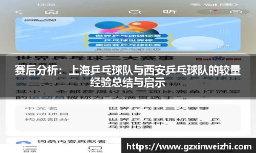 赛后分析：上海乒乓球队与西安乒乓球队的较量经验总结与启示